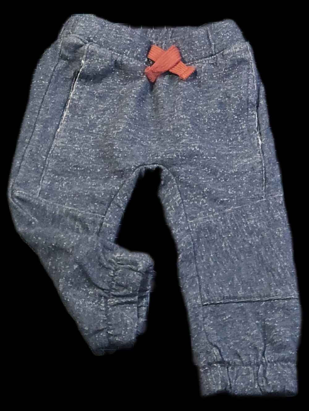 #IC108 Kids Heathered Navy Jogger Pants with Orange Drawstring